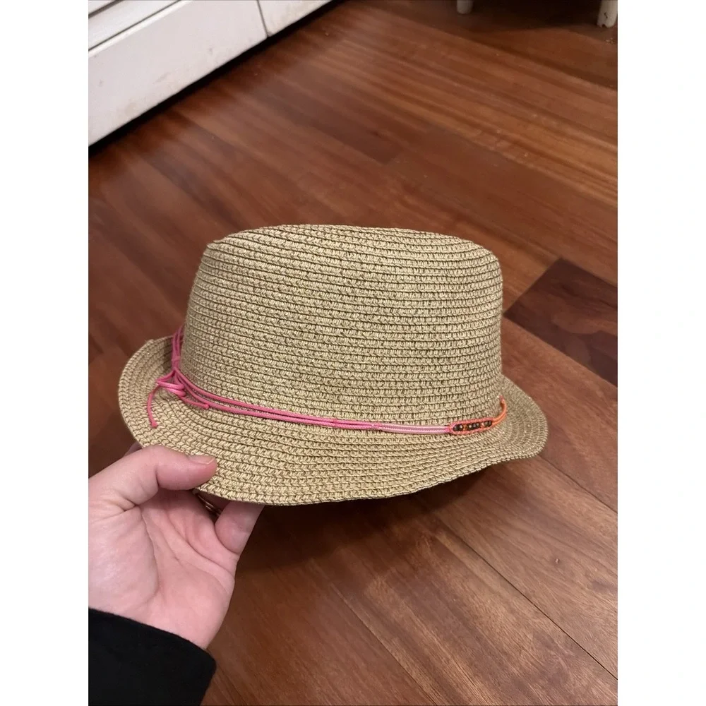 Lilly Pulitzer For Target Kids Girls Fedora Sunhat Shimmer Pink Tie